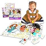 Disney Princess Floor Puzzle for Kids, Toddlers - Princess 46 Piece Puzzle Bundle with Princess Stickers, More (Disney Princess Toys and Games)