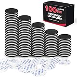 LOVIMAG Super Strong Neodymium Disc Magnets, Powerful Permanent Rare Earth Magnets with Double-Sided Adhesive for Fridge, DIY, Building, Scientific, Craft, and Office-1.26 x 1/8 inch-Black Pack of 100