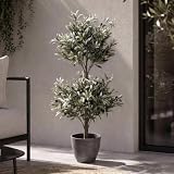 Mendler Künstlicher Olivenbaum HWC-Q88 Outdoor Polyethylen 104x48x48cm