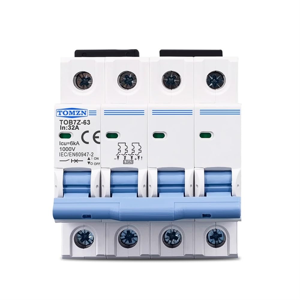 Salvavita Riarmo Automatico 4P DC MCB 1000V Solare PV. Sistema Mini Interruttore 3A 6A 10A 16A 20A 25A 32A 40A 50A 63A DC MCB Differenziale Riarmo Automatico(6A)