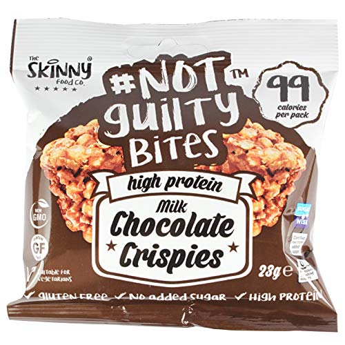 Skinny Foods niet schuldig High Protein Snack Chocolade knapperig (melkchocolade knapperig, 10 x 23g Packs)