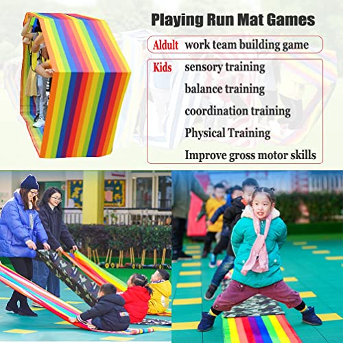 Image of 3PCS Kids Teamwork Game Running Mat, Outdoor Activity Physical Training Colored Oxford Cloth Track, with Storage Bag, 4-20M (Size : Kids-6M /20FT)
