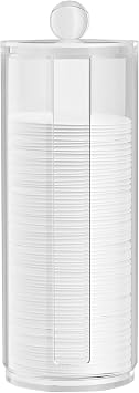 Acrylic Cotton Pad Holder With Lid, Large Capacity Storage Cotton Balls, Bathroom Storage, Makeup Organizer, Acrylic Cylinder Container, Cylinder Counter Organizer, Easy to Take and Put