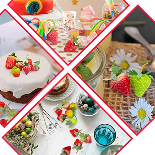 Zgqhzr 20Pcs Artificial Lifelike Plastic Fruit Artificial Fake Strawberry Artificial Fruit For Photography Props Faux Plastic Lifelike Fruits Decoration For Cake Dessert Decor,Home Party Decor #TOP5