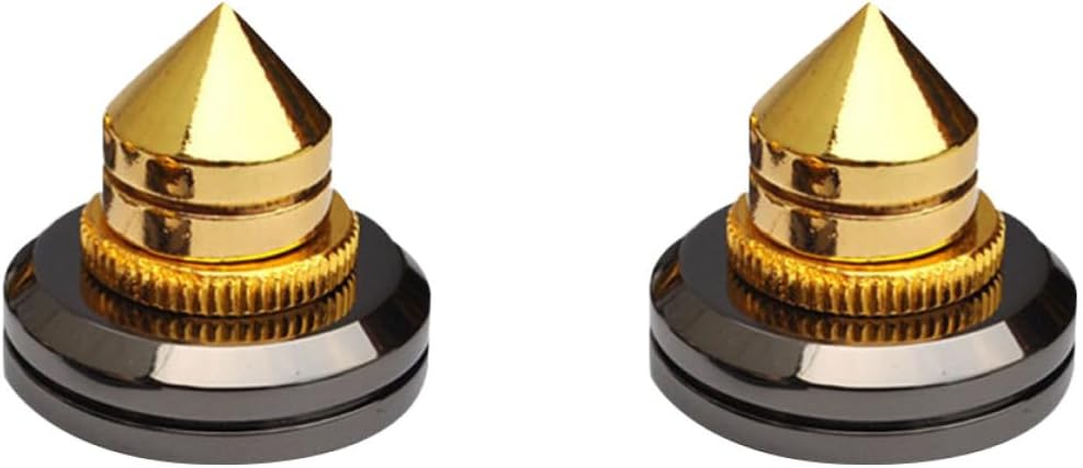 4pcs Pure Copper Speaker Stand Spikes with Pads for DIY Anti-Shock Frame and Board, Reduce Vibration and Sound Quality, High Profile Loudspeaker Isolation Feet for Turntables