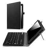 Fintie Verizon Ellipsis 8 HD Keyboard Case (2016 release) - Slim Fit PU Leather Stand Cover with [All-ABS Hard Material] [Long Life Battery] Removable Wireless Bluetooth Keyboard, Black