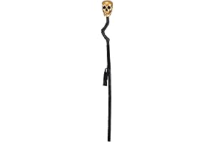 Mystifying Gold Skull Staff for Beguiling Voodoo Sorcery