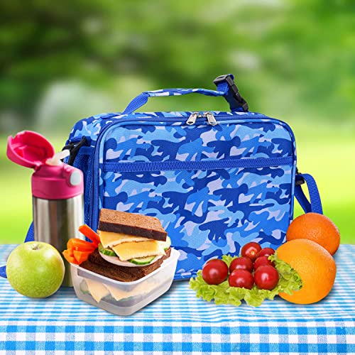 Hitop Kids Lunch Bag Box Double Insulated Water Resistant Fabric With Interior And Exterior Zippered Pockets And External Bottle Holder Ideal For Children 3+ Back To School Supplies #TOP5
