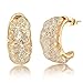 Mytys Rose Gold Plated Caged Wire Crystal Fashion Stud Earrings