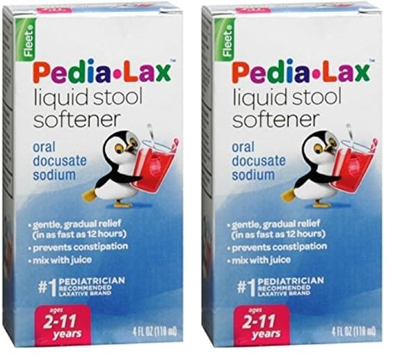 FleetPedia Lax Liquid Stool Softener, Fruit Punch, 4 oz (Pack of 2)