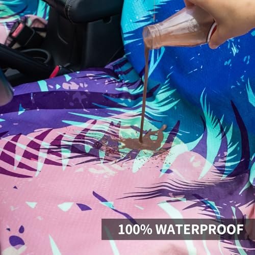 Image of Universal Car Seat Cover with Non-Slip Back Hawaii Style - Portable Auto Seat Cushion Fit for Cars Truck SUV Seats - Waterproof Carseat Protector Great for Dog or Kid Outdoor Sport Activities