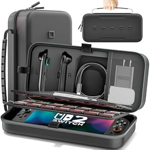 Carrying Case Compatible with 2025 Nintendo SW 2, Large Switch 2 Case Travel Bag Fit for Joycon & Adapter, Protective Switch 2 Carry Holds 28 Game Cards for Nintendo DS Accessory Kits
