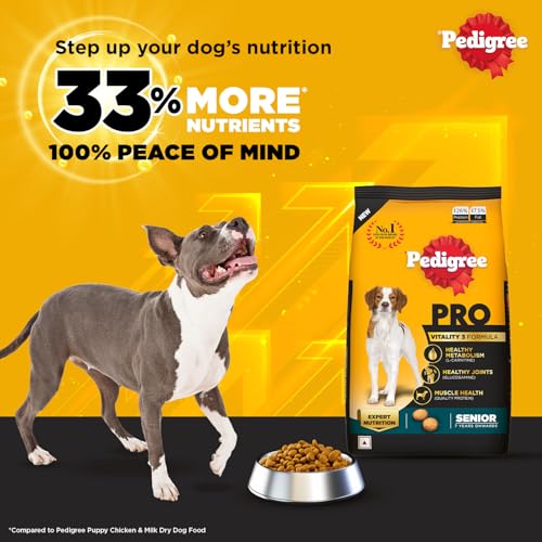 Image of Pedigree PRO Senior (7+ Years) Dry Dog Food, 3 kg, High-Protein Dog Food, Expert Nutrition with 33%* More Nutrients