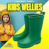 NorthSole Kids Wellies Boys & Girls Rubber Wellington Boots - Green - UK 11 - Image 7