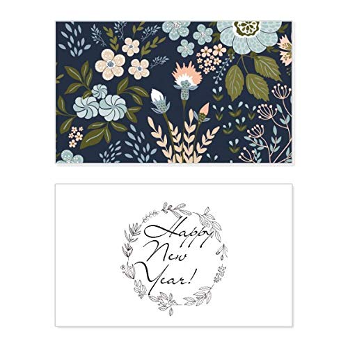 Tarjeta conmemorativa de año nuevo Wild Flower Plant Paint para conectar con tus seres queridos