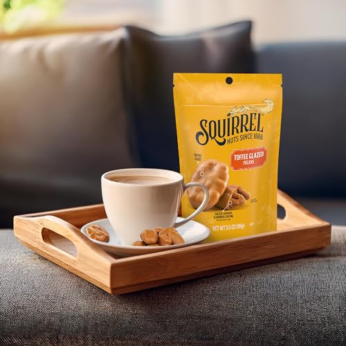 Image of Squirrel Brand Toffee Glazed Pecans, 3.5 Ounces, Resealable Bag, Gluten Free, Kosher, Snacks for Adults and Kids