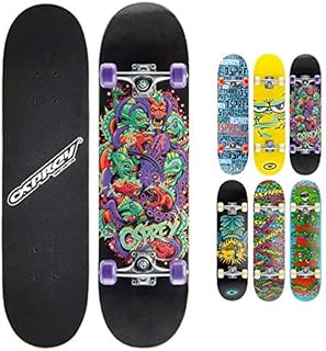 Osprey Kids Skateboard, 31 x 8 Inch Double Kick Skateboard for Beginners with Maple Deck, Boys & Girls, Multiple Designs