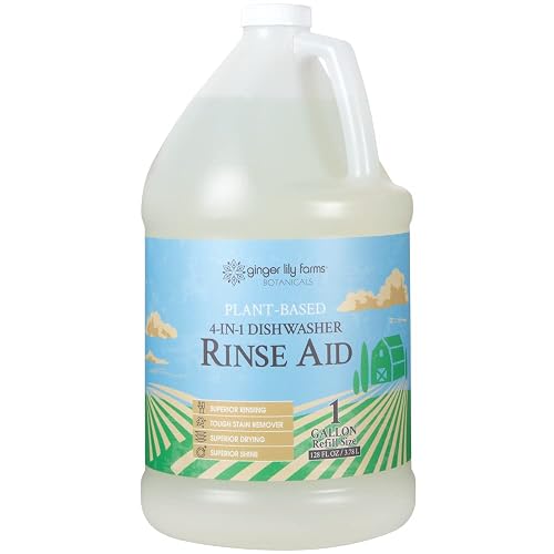 Ginger Lily Farms Botanicals Plant-Based 4-In-1 Dishwasher Rinse Aid 1 Gallon Refill