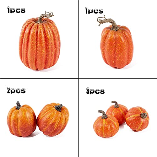 Calabazas artificiales duraderas que evitan manchas en mesas de Halloween 8