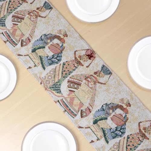Image of HOKIPO Cotton Jacquard Dining Table 6 Seater Runner, 12x52 Inches (NEW-IN-531-D3)