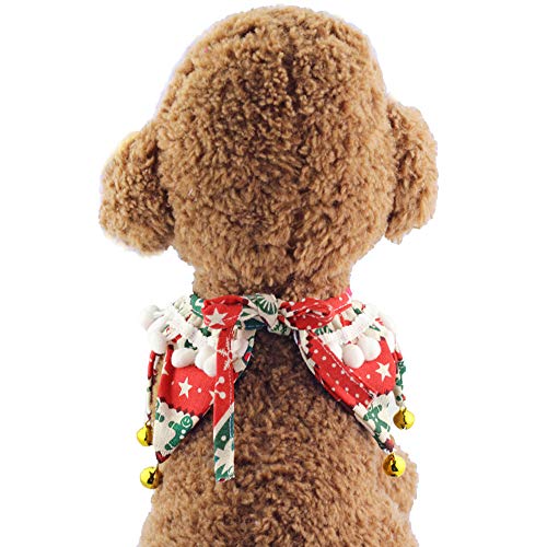 Wiz Bbqt Adjustable Pet Decorative Christmas Balls Jingle Bells Star Collar For Cats Dogs Party Holiday Accessory (M) #TOP4