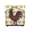 Metal Rooster Design Tabletop Napkin HolderFreestanding Tissue DispenserRustic Red