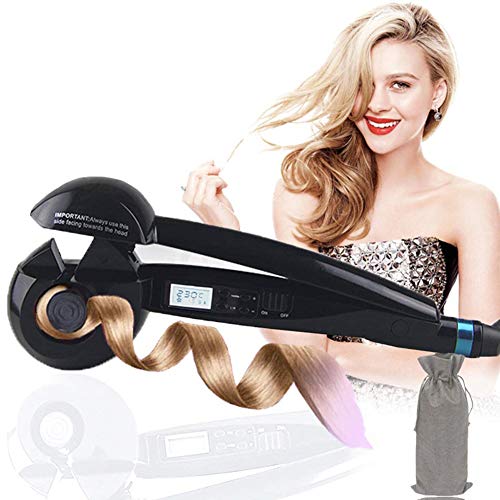 Hair Curler, Automatic Steam Curler, Wave Hair Roller with LCD Screen Ceramic, Fast & Anti-Scald Curler for Both Long & Short Hair, Include Clean Tool, Hair Clips and Water Bottle