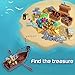 BrickBounty 220 Pcs Pirate Treasure Money Parts Building Blocks, Expedition Wooden Boats Treasure-Maps, Cash Chests with Gold Nuggets, Pretend Play Dollar for Friends City Farm Series Bricks