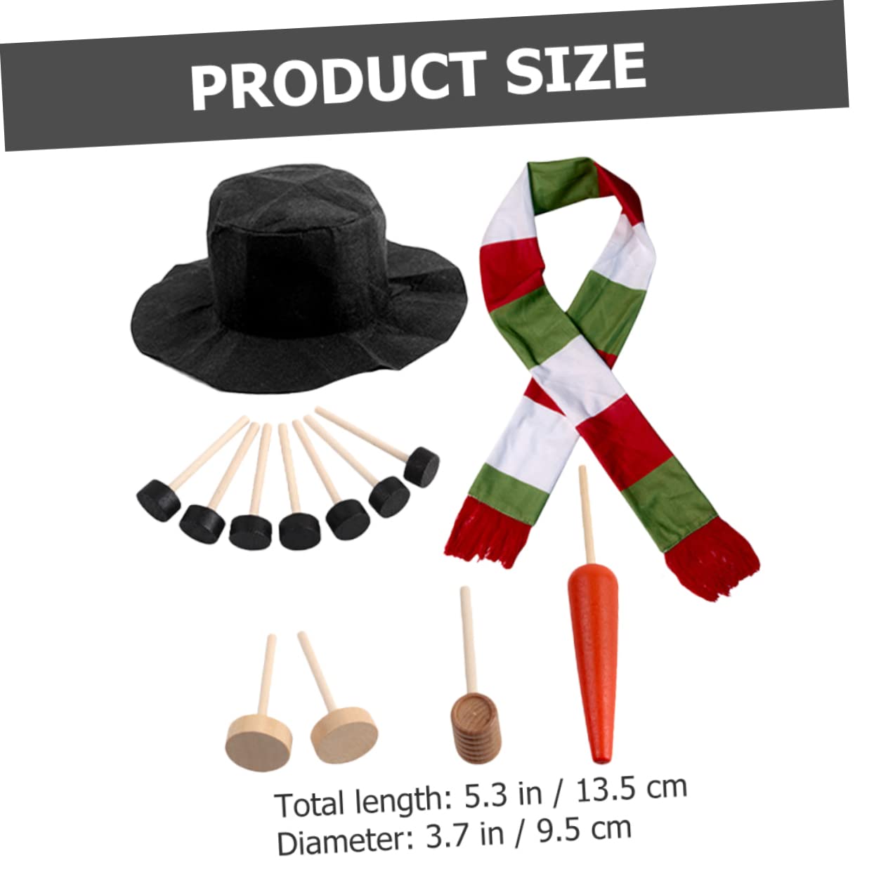 PRETYZOOM 5 Sätze Schneemann verkleiden Karotten-Schneemann-Nase Schneemann Bausatz winterdeko weihnachtsbekleidung weihnachtspresent Schneemann- weihnachtsschneemann Requisiten hölzern