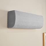 エアコンカバー 壁掛け型 室内機用カバー ストレッチ 伸縮性 クーラー収納カバー 北欧風 ホコリ対策 無地 防塵 防湿 洗える 取り付け簡単 シンプル (グレー（90～110 cm対応）)