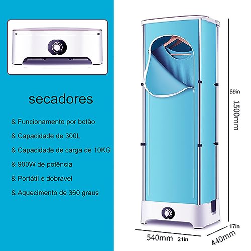 Secador de Roupas DobráVel EléTrico com Temporizador de 180 Minutos, Pode ser Retraído até 1,5m e Ca