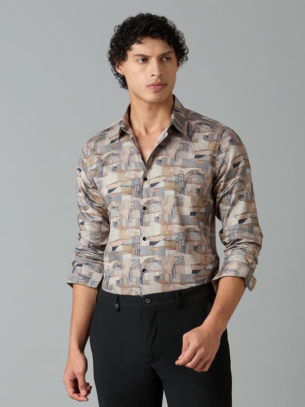 Image of MARK & ALBERT Men's Slim Fit Cotton Formal Shirt