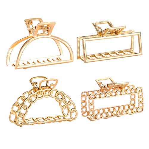 Large Metal Hair Claw Clips Minimalism Geometric Hair Catch Barrette Jaw Clamp Non Slip Hair Clip Clamps For Woman Hick Hair (metal)