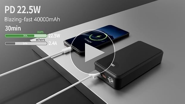 Amazon.com: Power Bank 40000mAh Portable Charger 22.5W with