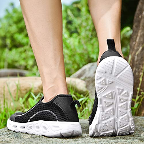 Good Studios Men Mesh Water Shoes Quick Dry Slip-On Aqua Shoes For Swimming Pool Beach Walking Running Exercise, Black, 14 Women/12 Men #TOP6