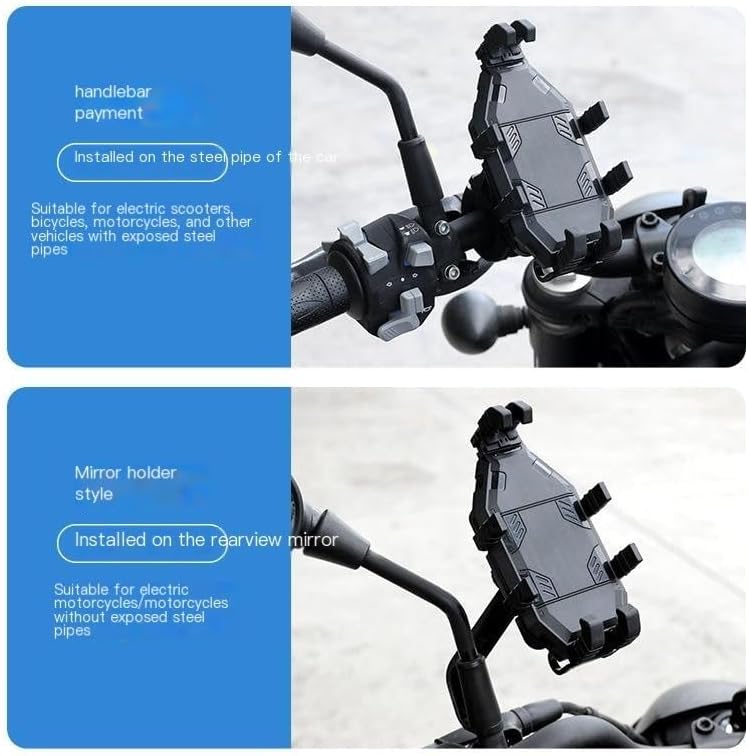 Bicycle Mobile Phone Holder Shock Absorption(Handlebar Black)