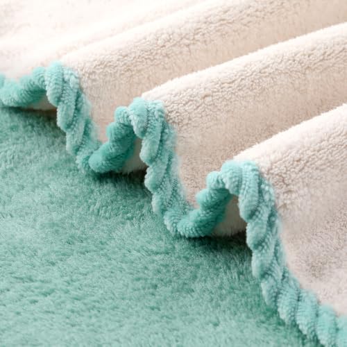 Image of Story@Home 500 GSM Microfiber Towels for Bath Large Size | Towel Set of 2 |Super Soft Color Blocked Bath Towel | 70 x 140 cm | Dusty Rose & Mint Green | Skin & Hair Friendly Bath Towel for Men, Women