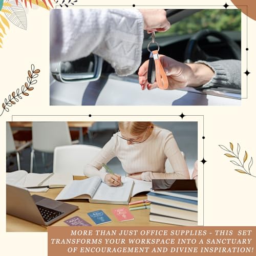 12 Sets / 48 Pcs Employee Motivational Gifts Bulk, 24 oz Plastic Cups and Pens Notebooks Keychains Set, Inspirational Positive Affirmation Gifts for Ot Month Coworker Teacher Staff Nurse (Morandi) by Hollowfly - Used condition - Image 7