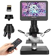 Andonstar AD246S-P HDMI Digital Microscope with 7'' Screen, 4000x 3 Lens 2160P UHD Video Record, ...