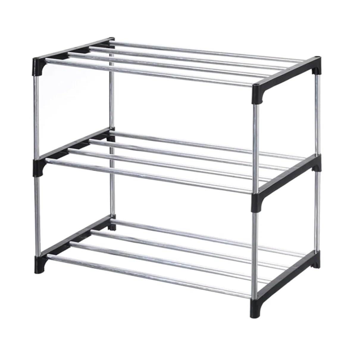YYLUOYANG Shoe Rack Stackable Small Shoe Rack, Entryway, Hallway And Closet Space Saving Storage And Organization (3-Tier, Black) Shoe Racks Storage