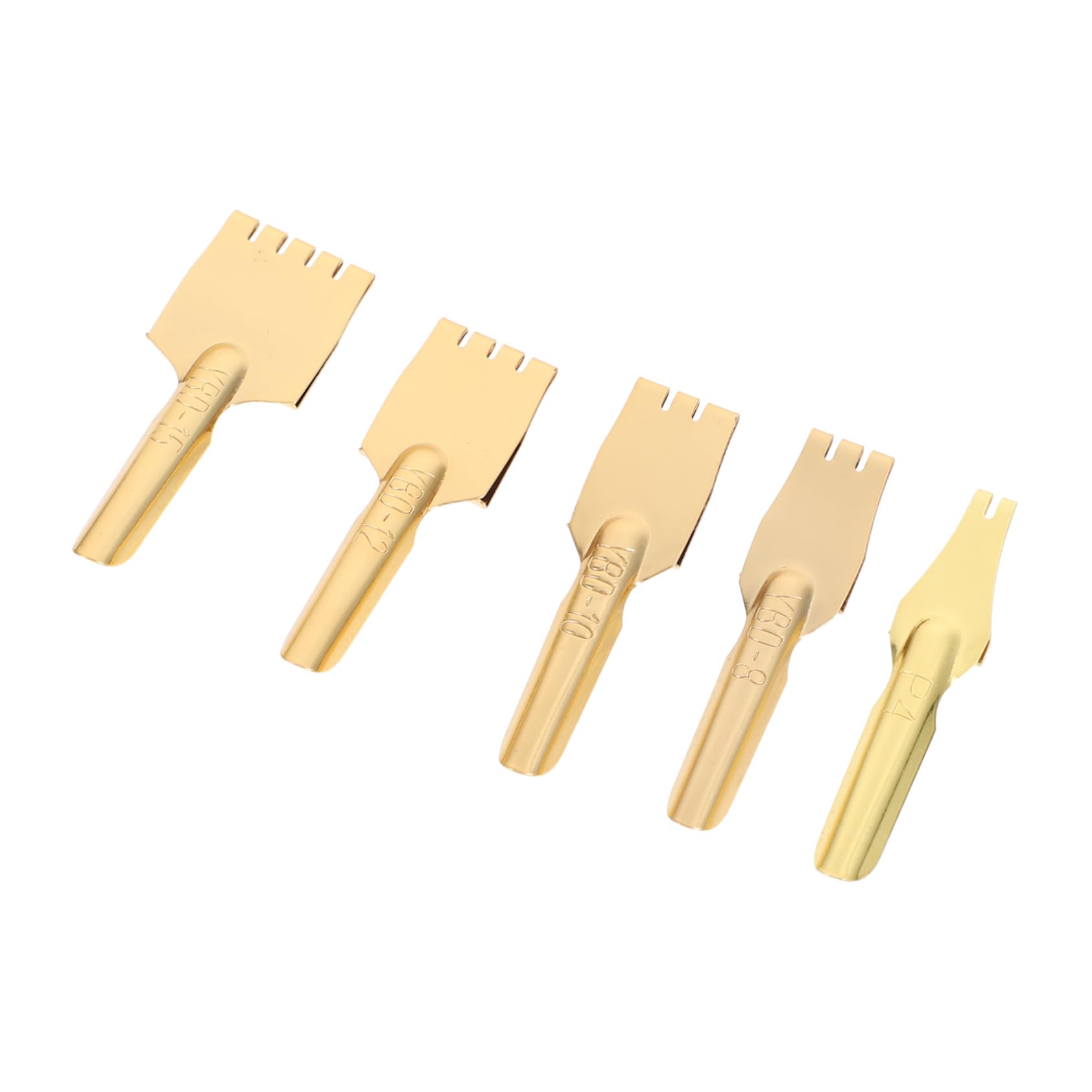 ROMISBABA 5pcs Vintage Calligraphy Pen Nibs Brass Pen Points for Chinese Writing Retro Art Writing Nibs Break Resistance
