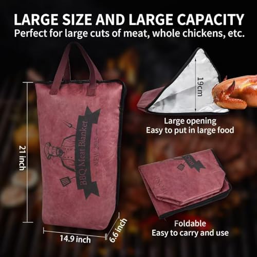 Manta para Descanso de Carne BBQ, Bolsa Térmica Reutilizable miniatura 6