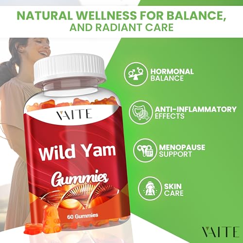 Image of Wild Yam Root Gummies 1000mg - Dioscorea Villosa Herbal Supplement for Women - Menopause & Hormonal Balance Support - Supports Womens Wellness - Non-GMO, Gluten-Free, Vegan - 60 Chewables