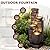 Pivotify 38.2" Tall Water Fountain Outdoor Garden,4 Tiers Modern Cascading Bowls and Stacked Stones Indoor Fountains with LED Lights for Patio, Deck, Porch, Backyard and Home Art Decor(Reddish-Brown