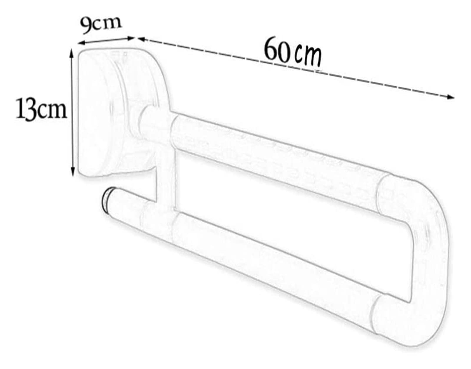 Maniglione Maniglioni di sicurezza a U ribaltabili in nylon, portasciugamani da parete con bracciolo pieghevole in acciaio inossidabile