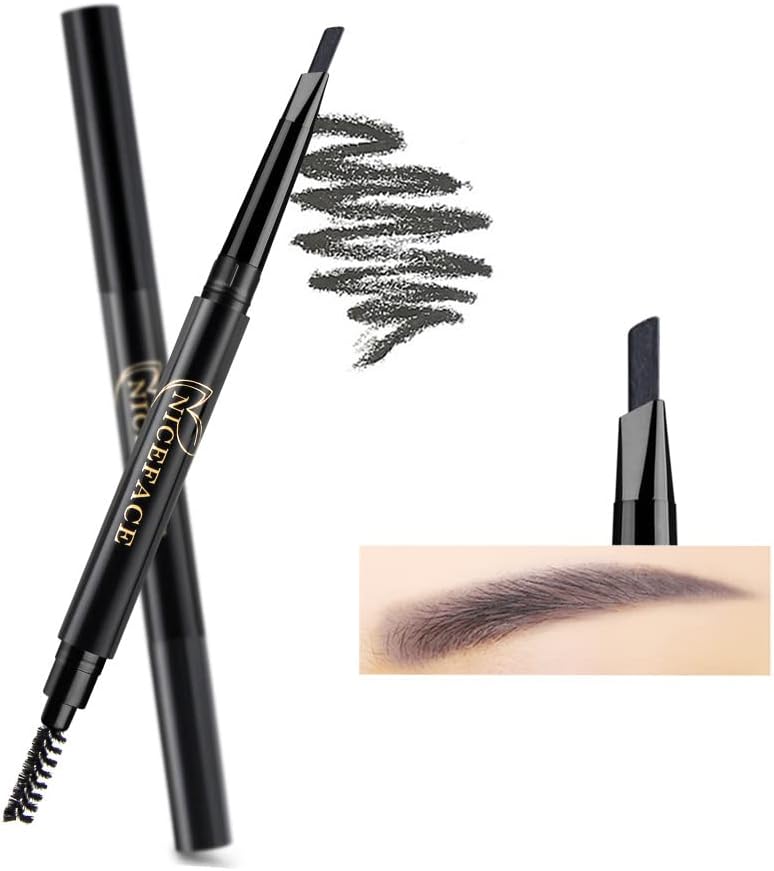 NICEFACE Eyebrow Paint Eyebrow Pencil Grey Double Ended Precision Waterproof Brow (Gray #5)
