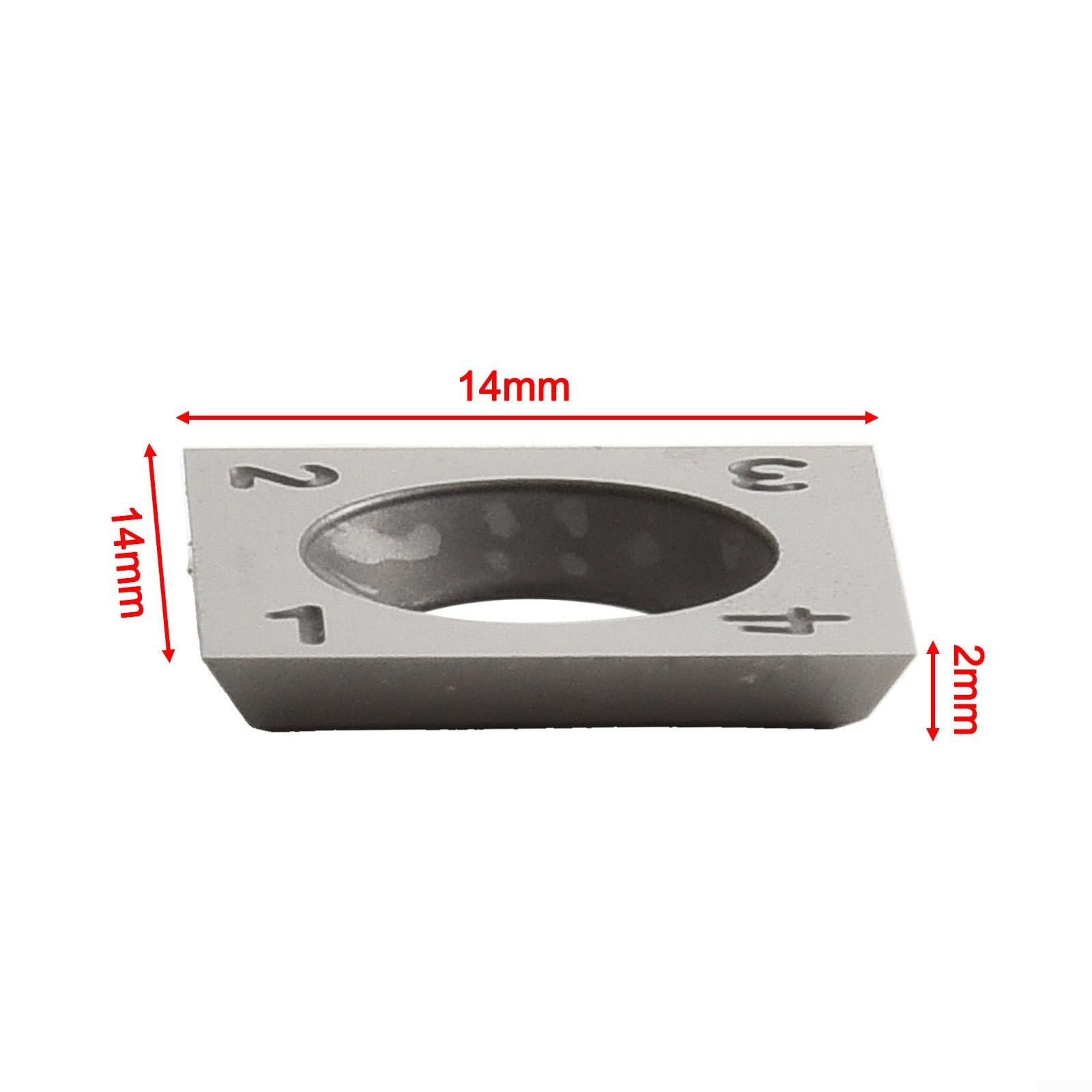 Lot de 10 inserts en carbure de tungstène 14 x 14 x 2 mm pour outils de tournage à bois, excellentes lames de rechange pour projets de travail du bois