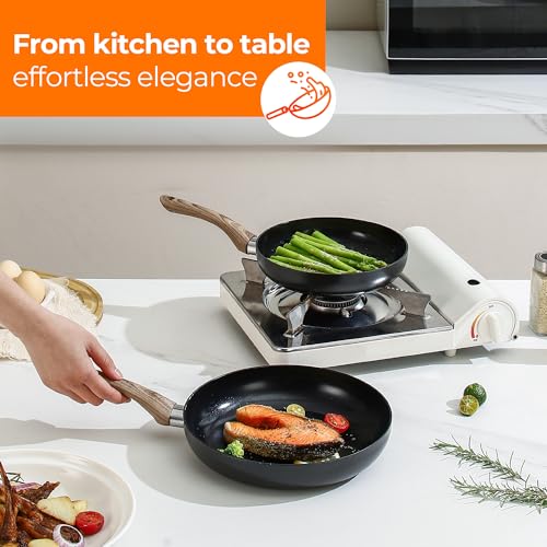 Bakeware and Cookware Set 12PCS, Induction Hob Pans and Pots Set w/Lids, Non-Stick Set with Frying Pans, Saucepans, Muffin Pan, Baking Sheet PFOA & PFOS Free - Image 5