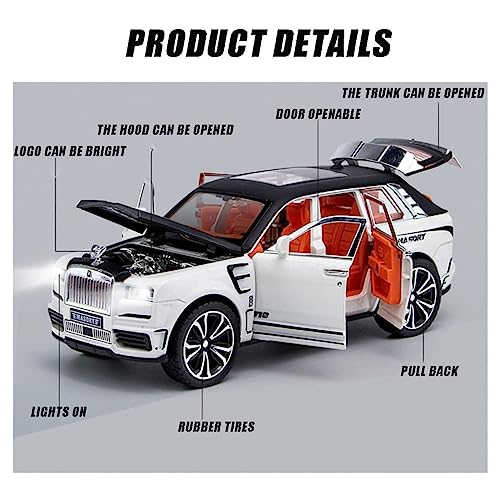 Image of Invite Enterprise 1:24 Rolls Royce Cullinan Masory Toy Car Metal Pull Back Diecast Car With Openable Door And Sound Light, Gifts Toys For Kids? Red - Color ?