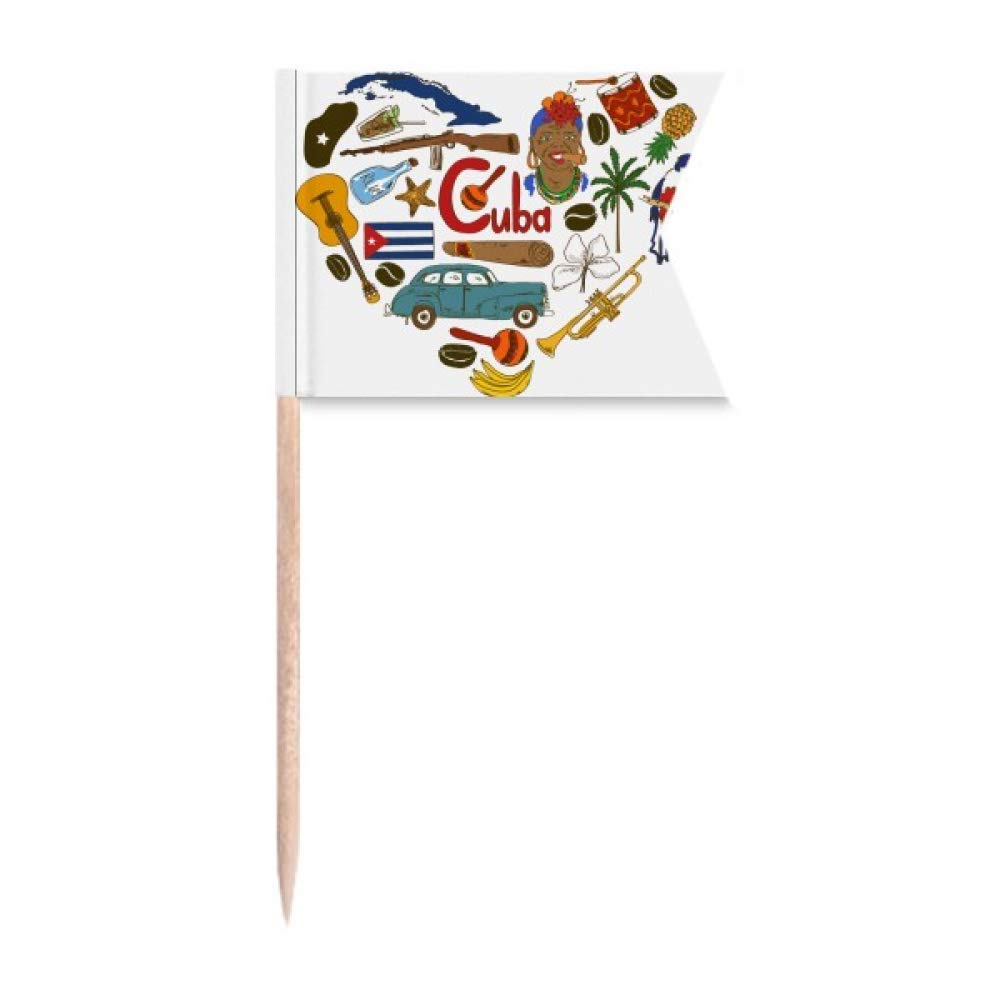 Gâteau de fête Cuba Amour Coeur drapeau national pique cure-dent fromage